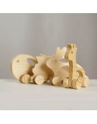 Jucării minimaliste din lemn, cu roți, pentru cei mici